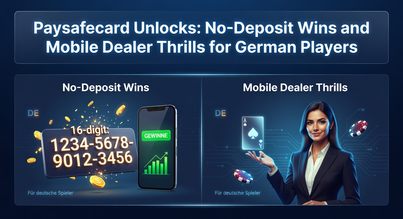 Paysafecard-Gutschein neben einem Smartphone mit Casino-App und Gewinnanzeige